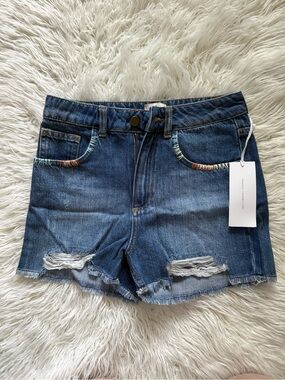French Connection Distressed Denim Shorts NWT